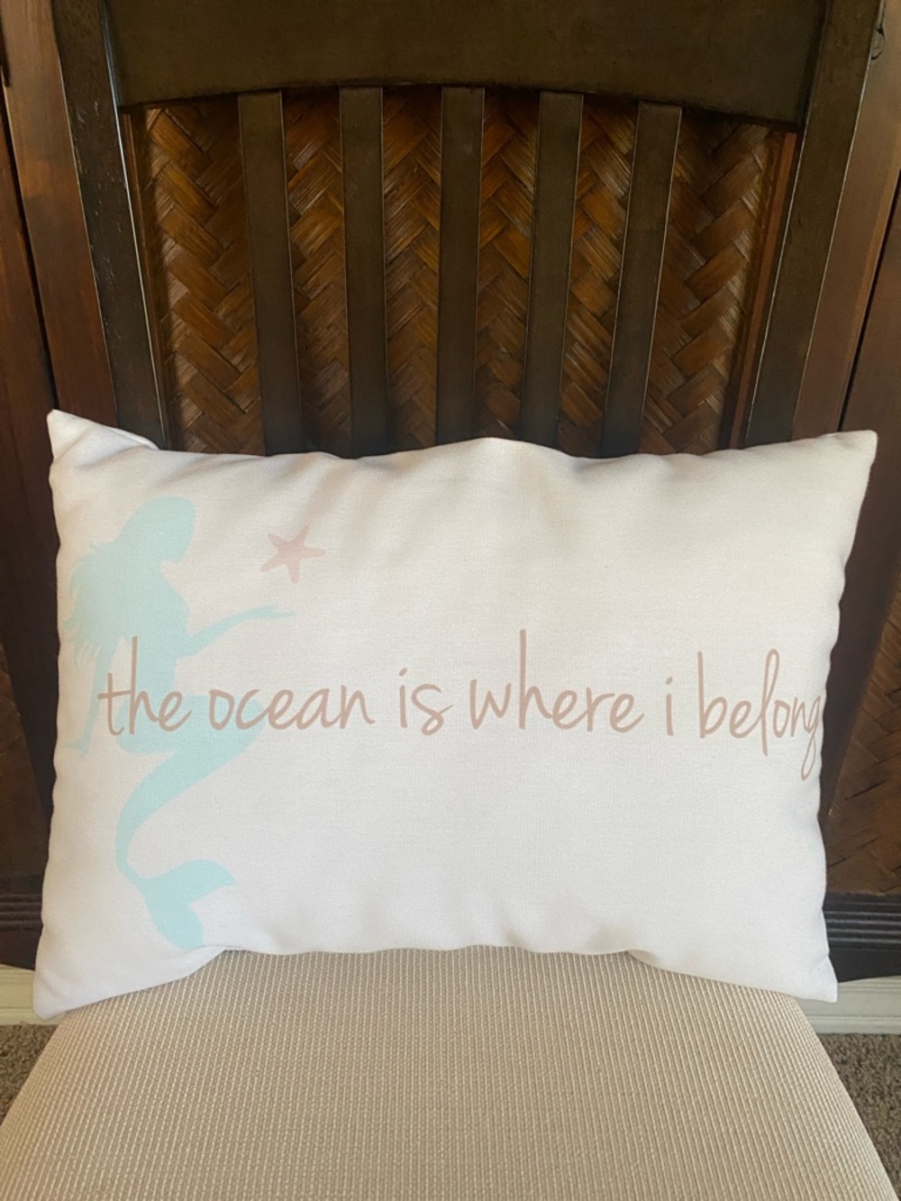 “The sea is where I belong” pillow (like new)